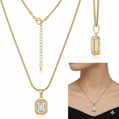 Anti Tarnish crystal pendant necklace