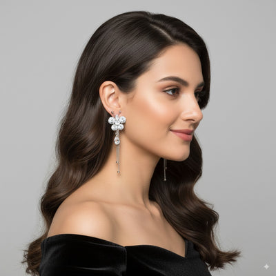 Crystal Flutter Butterfly Dangle Earrings