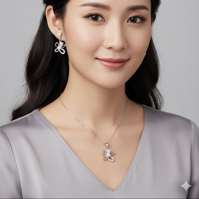 Pearl Flower Necklace Set