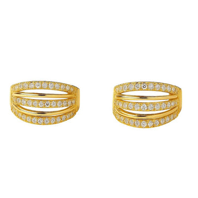 Triple Band Spark Earrings